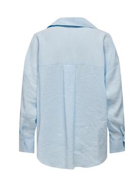 Camisa Only Zazima azul para mulher