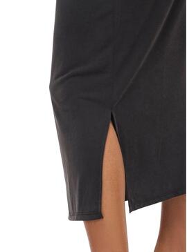 Vestido Vila Modala preto para mulher.