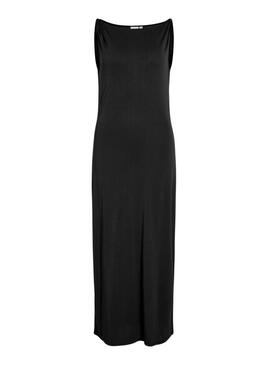 Vestido Vila Modala preto para mulher.