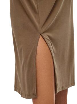 Vestido Vila Vimodala midi marrom para mulher