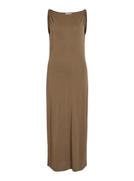 Vestido Vila Vimodala midi marrom para mulher