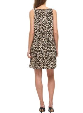 Vestido Vila Viprisilla estampado de leopardo para mulher.