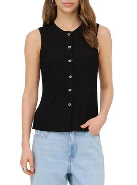 Colete Only Ilse estrutura preto para mulher.