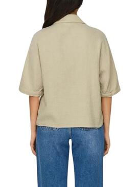 Camisa Only Thyra bege para mulher