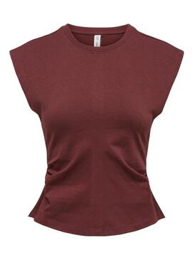 Top Only Marie en granate arrugado para mulher.