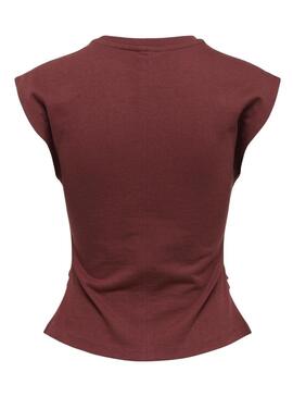 Top Only Marie en granate arrugado para mulher.