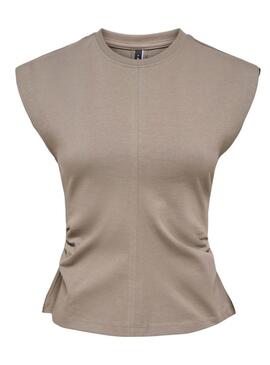 Top Only Marie enrugado tostado para mulher.