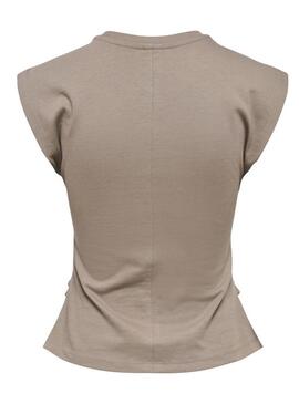 Top Only Marie enrugado tostado para mulher.