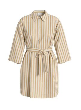Vestido Vila Prisilla listrado amarelo para mulher.