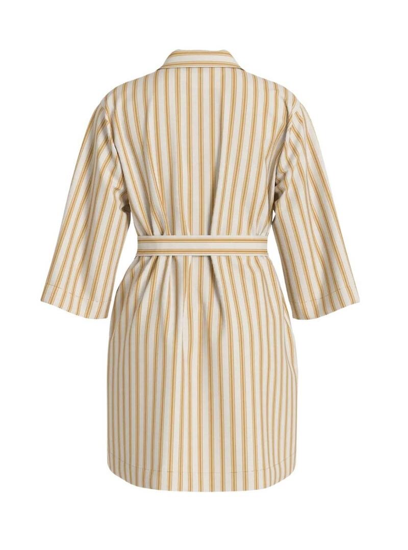 Vestido Vila Prisilla listrado amarelo para mulher.