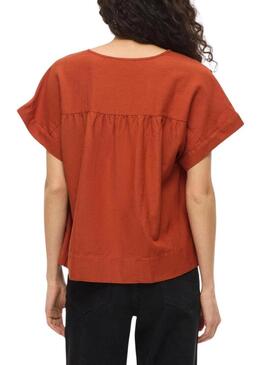 Blusa Vila Prisilla laranja para mulher.