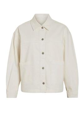 Jaqueta de ganga branca Vila Jaf para mulher.