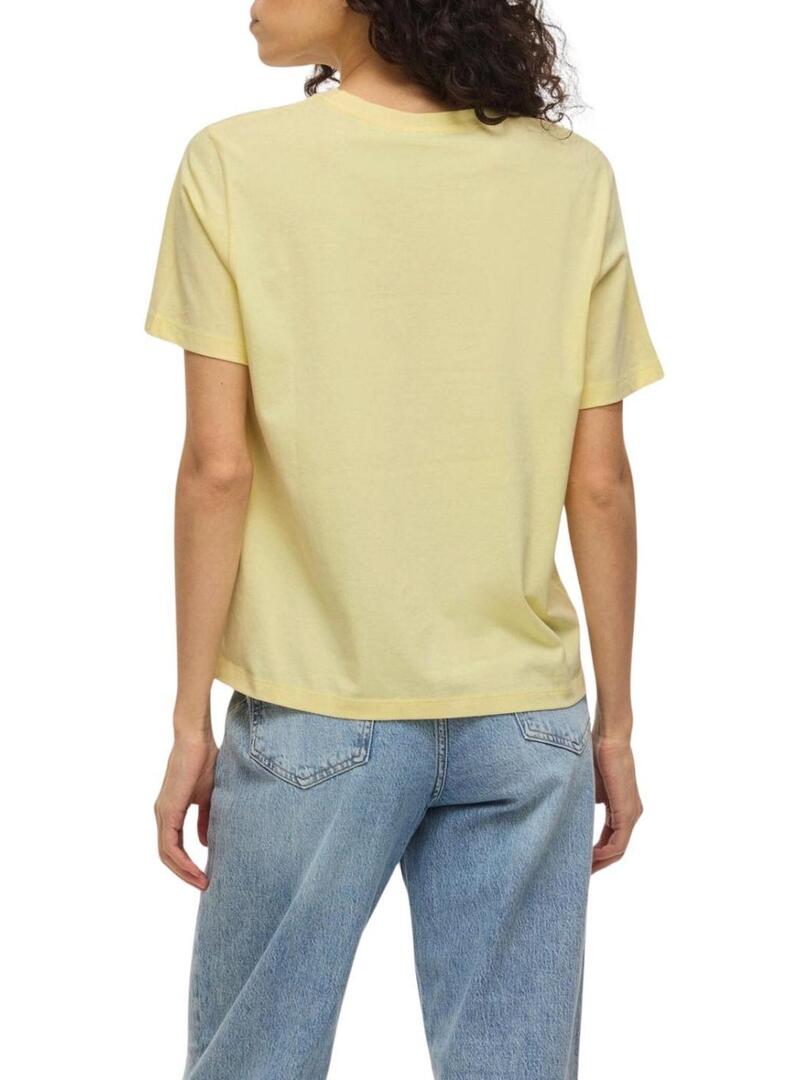 Camiseta Vila Sybil amarela para mulher.