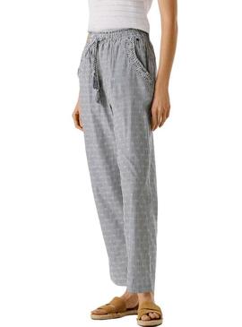 Calça Pepe Jeans Claribel listrada azul para mulher