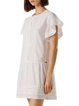 Vestido Pepe Jeans Destin branco para mulher.