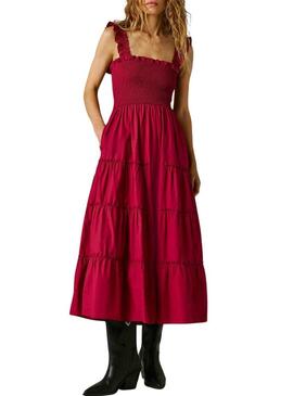 Vestido Pepe Jeans Avril fúcsia para mulher