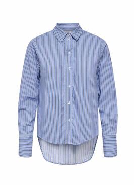 Camisa Only Berit azul para mulher.