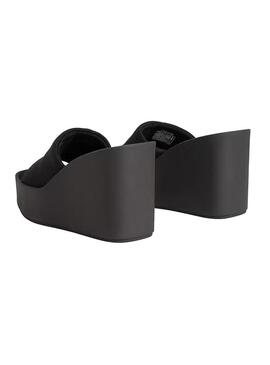 Sandálias de cunha Calvin Klein Jeans Wedge 70 preto para mulher.