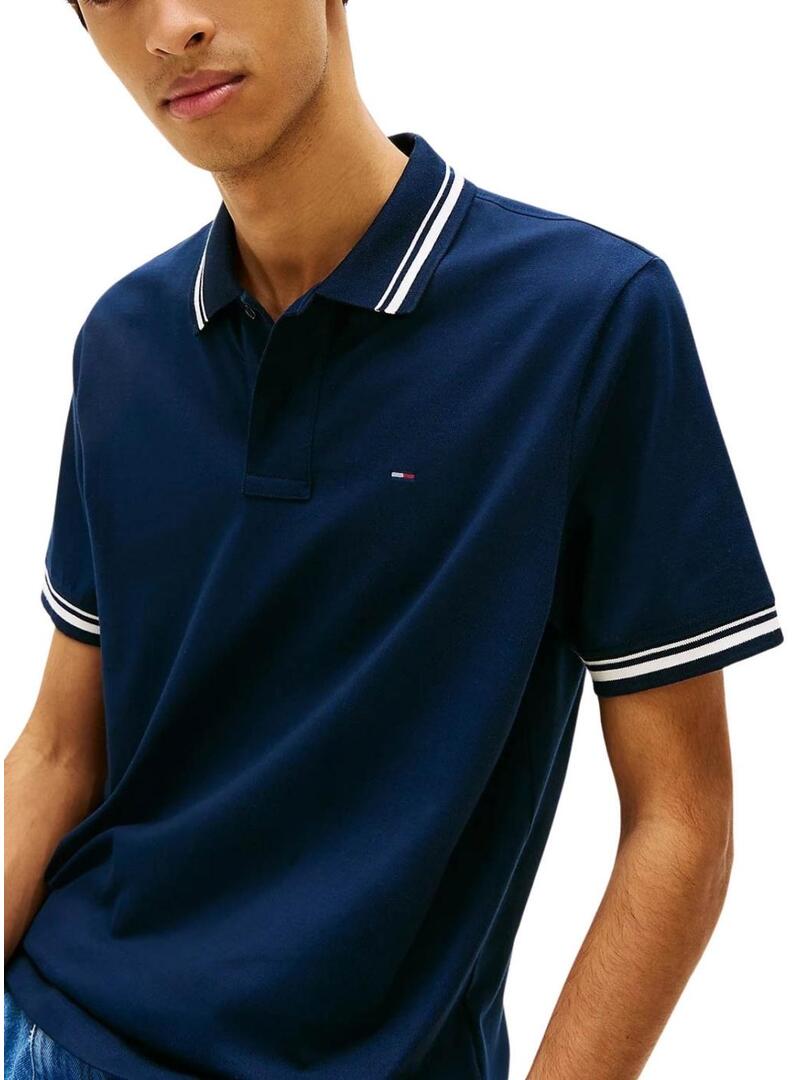 Polo Tommy Jeans Tipped azul marino para homem