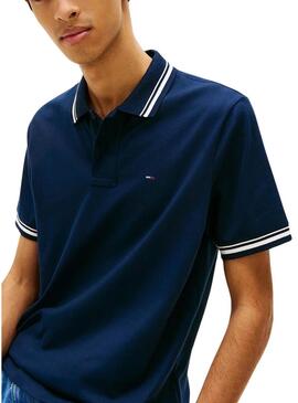 Polo Tommy Jeans Tipped azul marino para homem