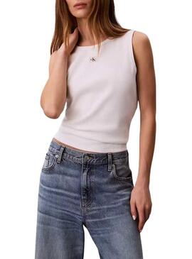 Camiseta Calvin Klein Jeans Cuto branca para mulher.