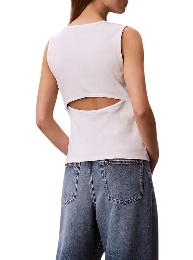 Camiseta Calvin Klein Jeans Cuto branca para mulher.
