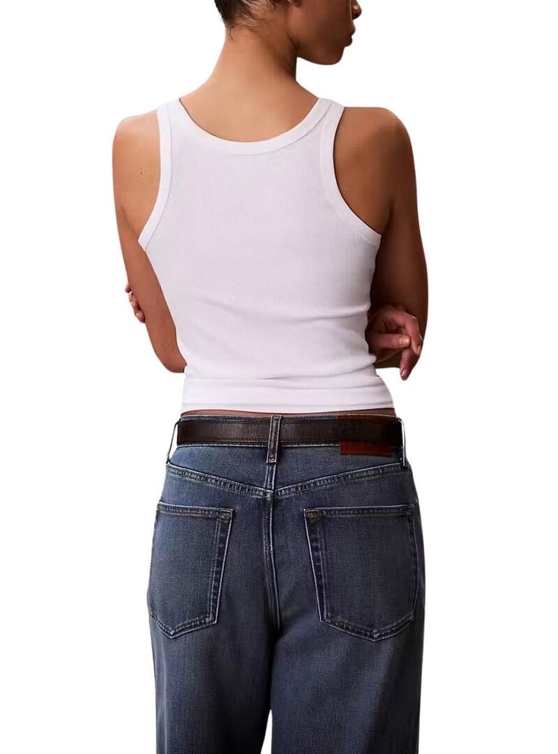 Camiseta Calvin Klein Jeans Contour branca para mulher