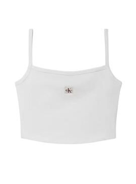 Top crop Calvin Klein Jeans Bebê branco para mulher.