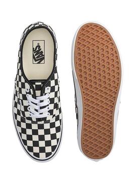 Tênis Vans Authentic Check preto e branco para homem.