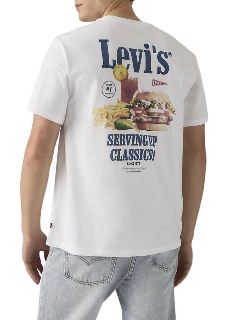 Camiseta Levis Servindo Clássicos branco para homem.