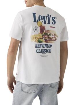 Camiseta Levis Servindo Clássicos branco para homem.
