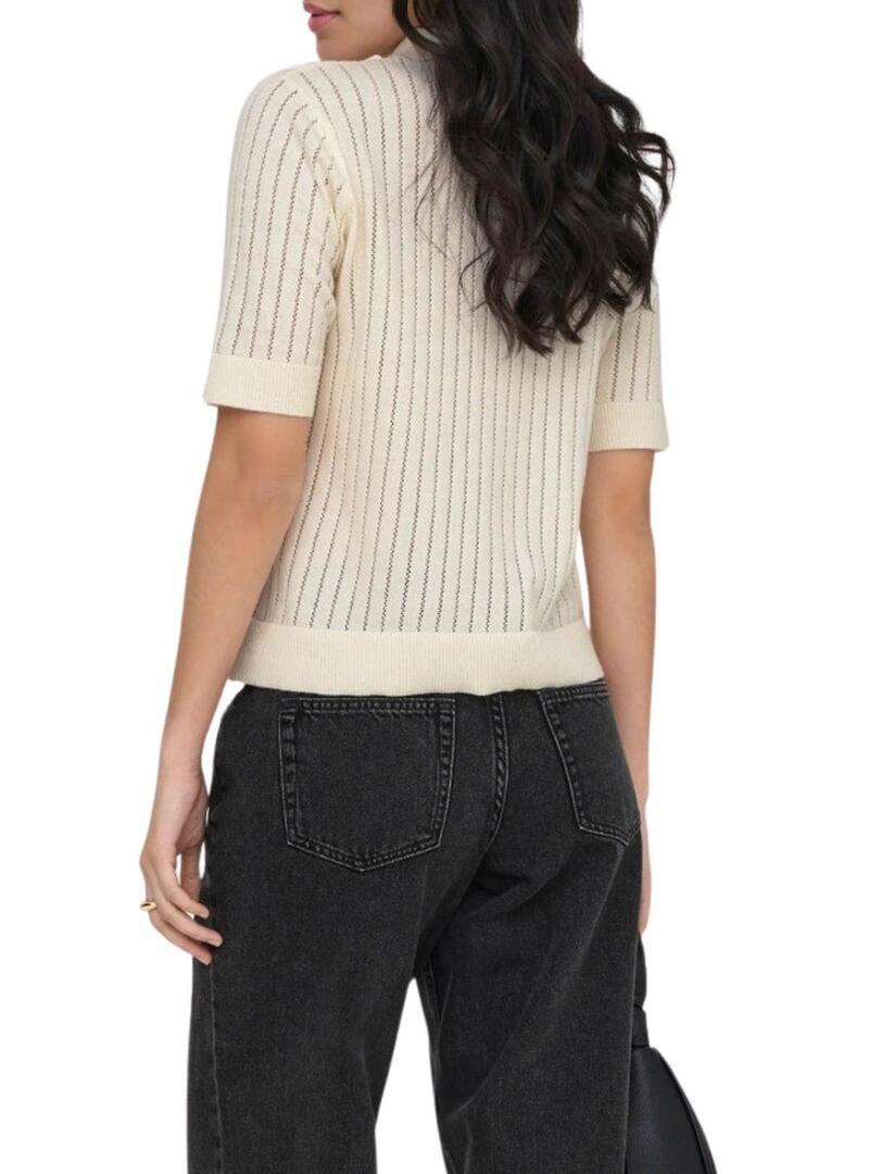 Polo Only Elma bege para mulher