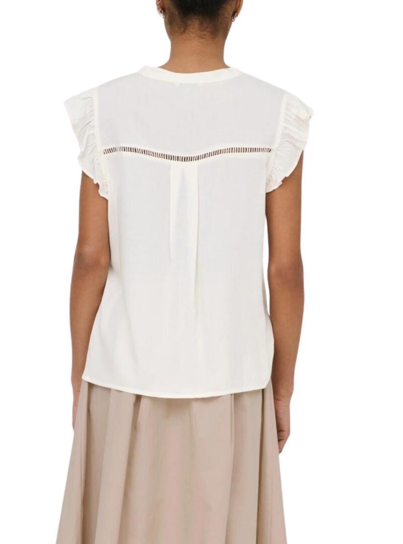 Blusa Only Rosella branca para mulher
