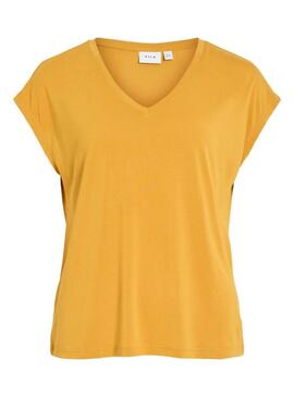 Camiseta Vila Vimodala mostarda para mulher.