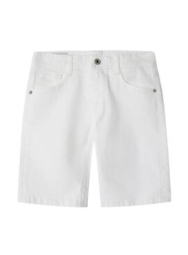 Calça curta Pepe Jeans Hacther branca para meninos
