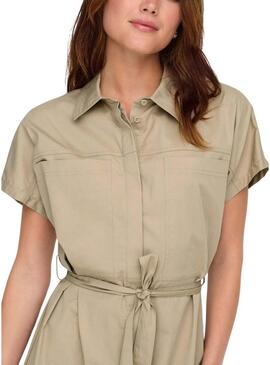 Vestido Only Tanny bege para mulher