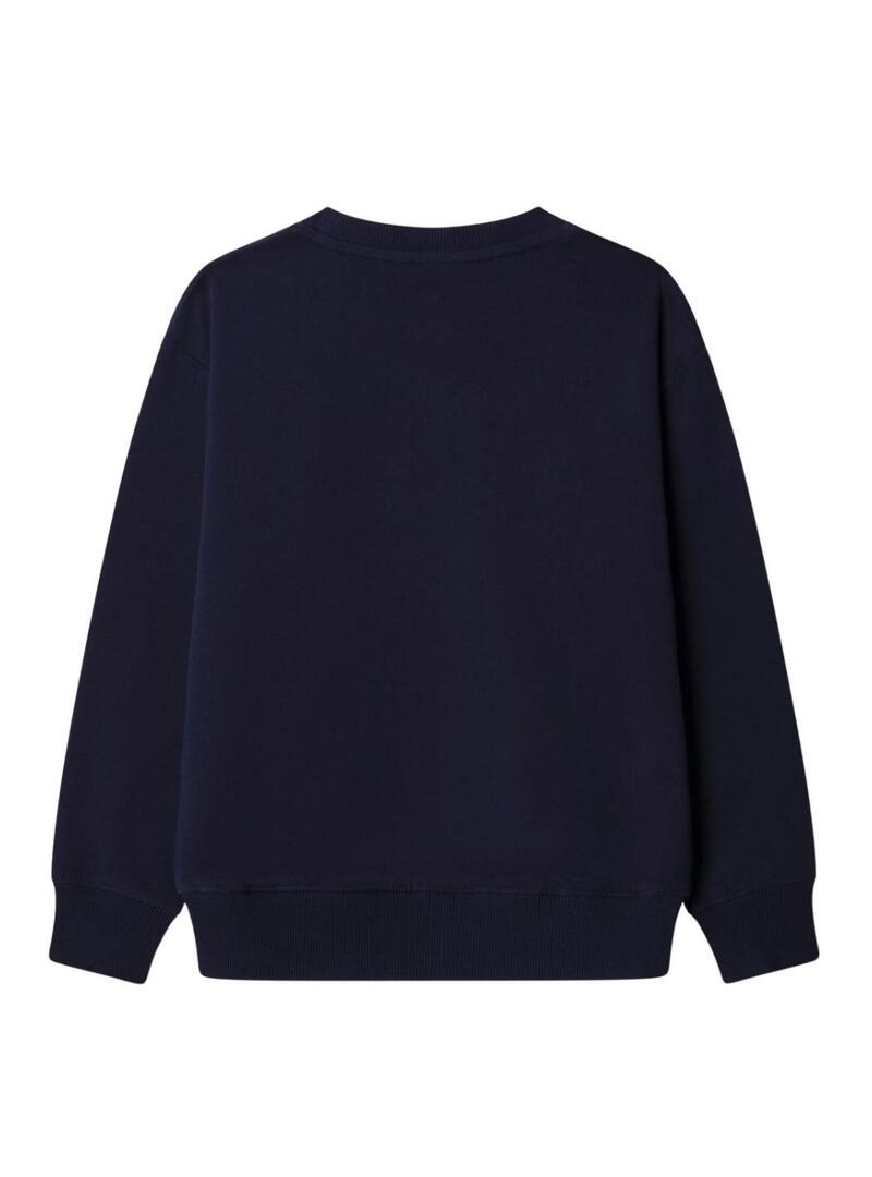 Moletom Pepe Jeans Michael logo azul marinho para menino