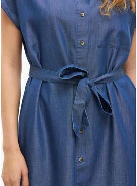 Vestido Vila Vinori denim azul escuro para mulher.