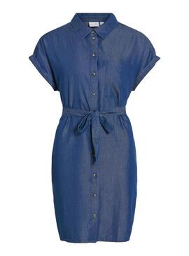 Vestido Vila Vinori denim azul escuro para mulher.