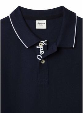Polo Pepe Jeans Hayden básico azul marino para meninos.