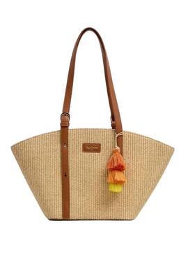 Bolsa Pepe Jeans Trudy bege para mulheres.