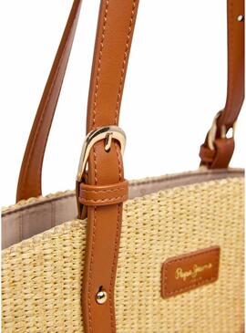 Bolsa Pepe Jeans Trudy bege para mulheres.