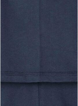 Camisa Pepe Jeans Carter estampada com logo azul marinho para menino.