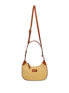 Bolsa Pepe Jeans Trish de ráfia para mulher.