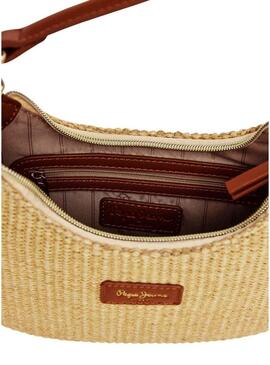 Bolsa Pepe Jeans Trish de ráfia para mulher.