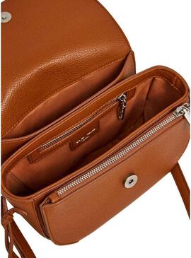 Bolsa Pepe Jeans Ambra script marrom para mulher