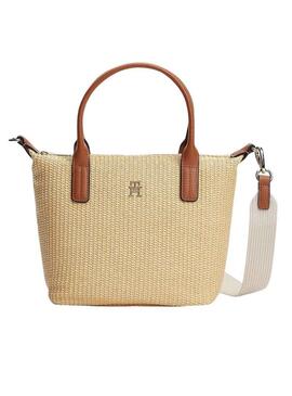 Bolsa Tommy Hilfiger Popette mini de rafia para mulher.