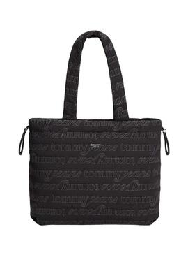 Bolsa Tommy Jeans Icon preta para mulher.