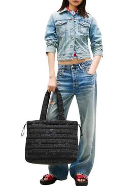 Bolsa Tommy Jeans Icon preta para mulher.