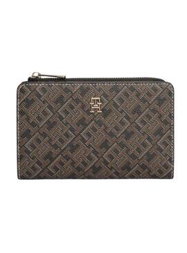 Carteira Tommy Hilfiger Monoplay Icon marrom para mulher.